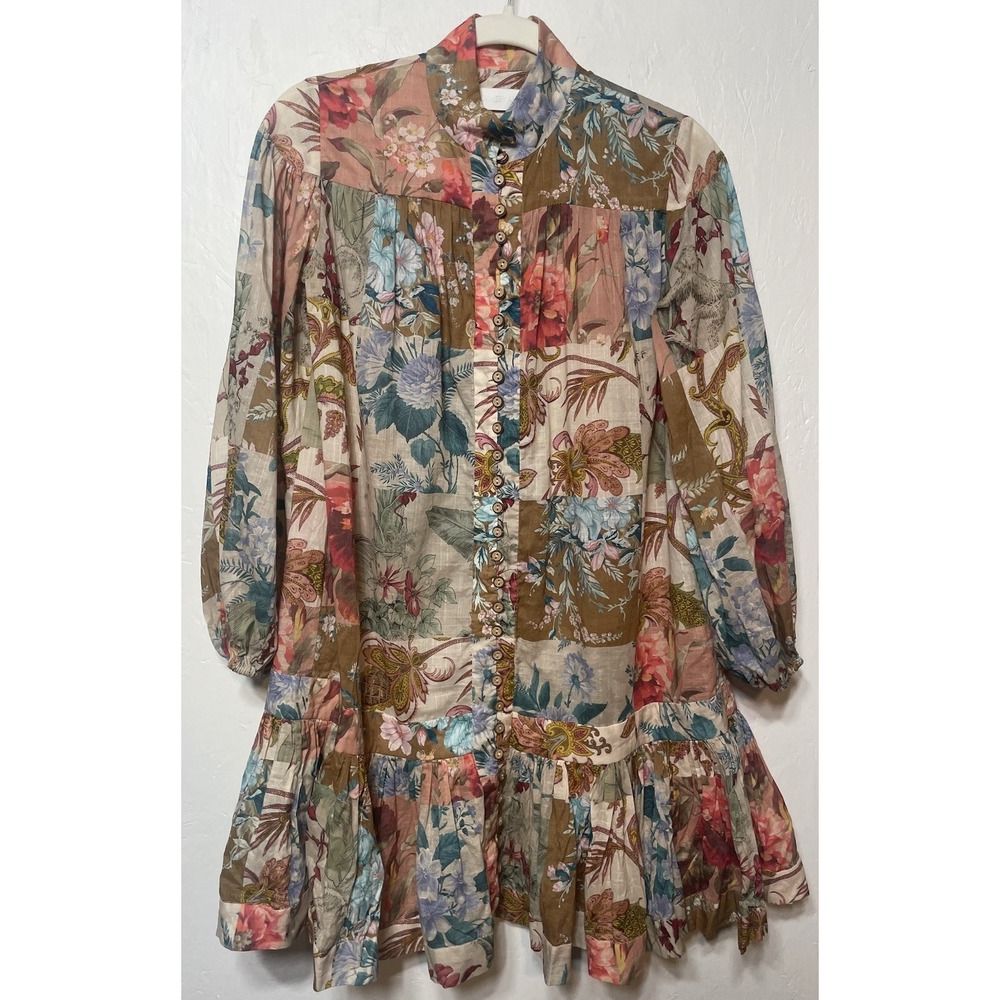 Zimmerman Multi-Colored Patchwork Printed Dress W… - image 1